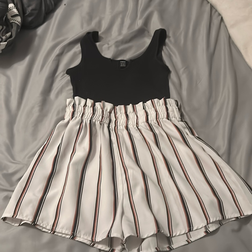 black and white striped 1 peice